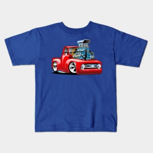 American Classic Hot Rod Pickup Truck Cartoon Kids T-Shirt